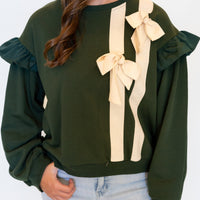 Tied and True Ruffle Sweatshirt