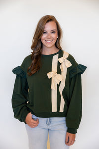 Tied and True Ruffle Sweatshirt