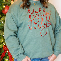 Metallic Holly Jolly Sweatshirt