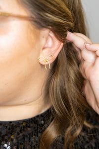 Gold Rope Bow Earrings