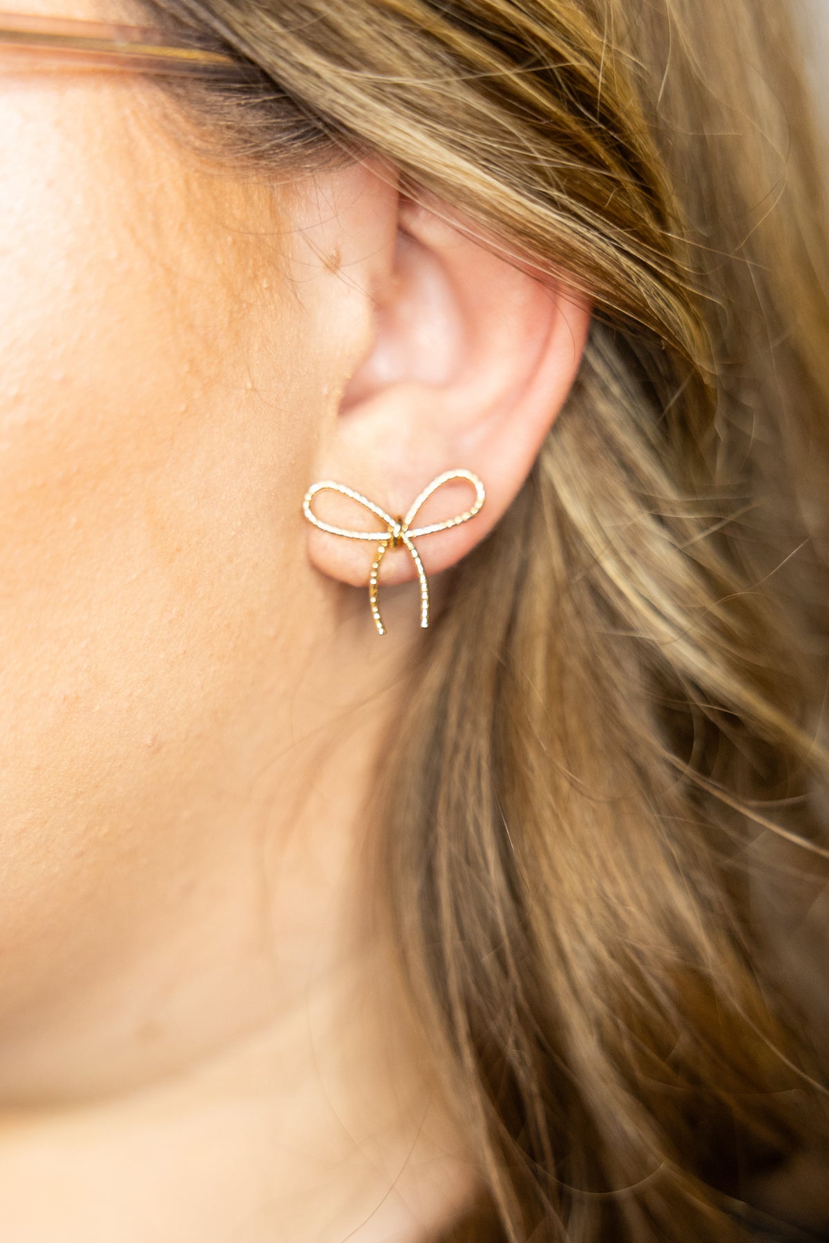 Gold Rope Bow Earrings