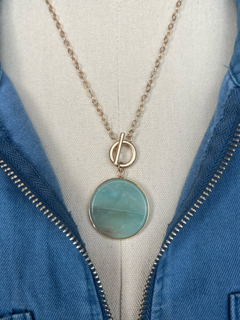 Marbled Turquoise Stone Necklace