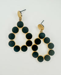 Black and Gold Drop Earrings