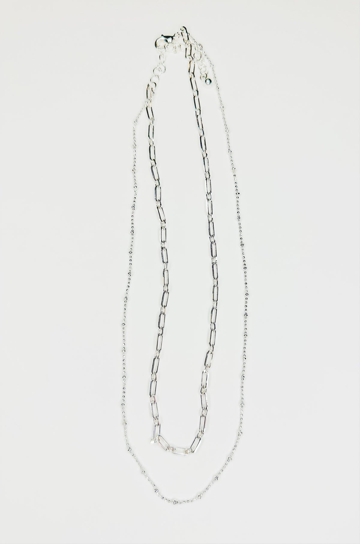 Double Strand Silver Necklace