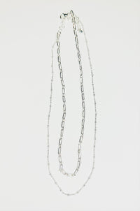 Double Strand Silver Necklace