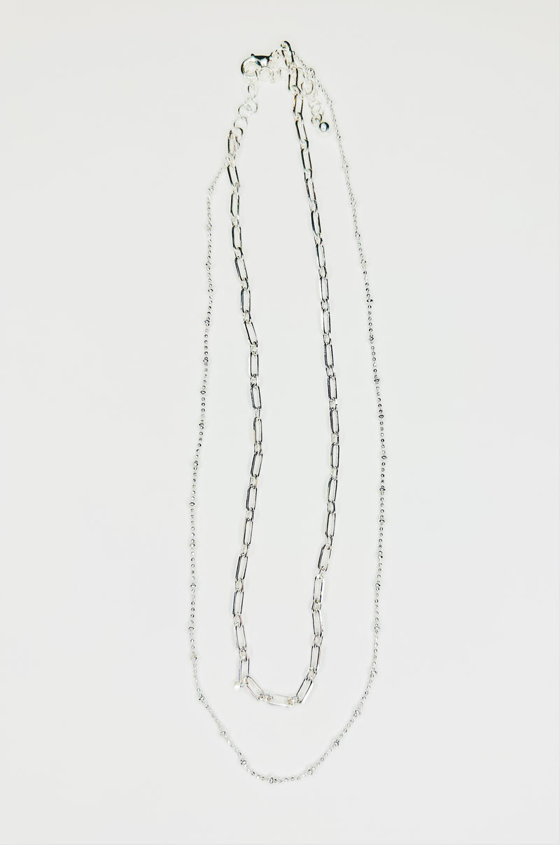 Double Strand Silver Necklace